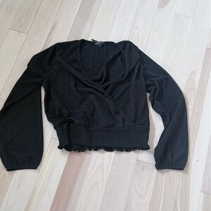 Dynamite Black Ribbed Crop Top – Size Large – Excellent Condition